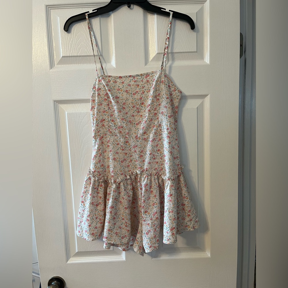 Floral Spaghetti Strap Dress/Skort - Picture 1 of 5